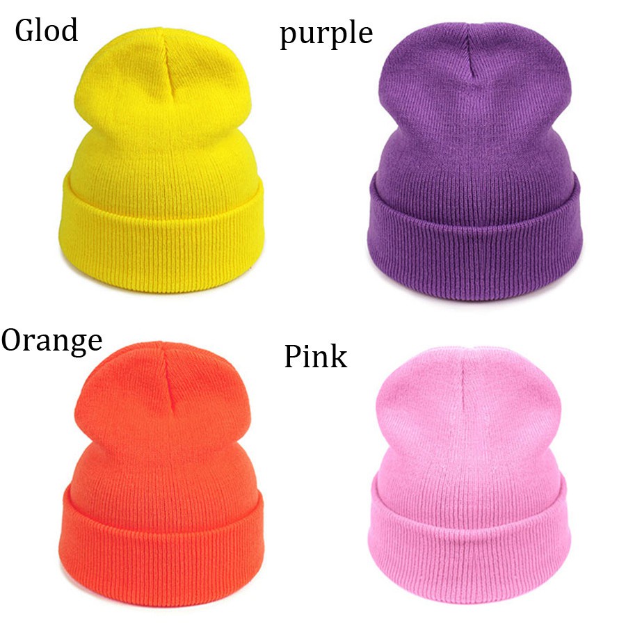 Mũ Len Tròng Đầu Màu Sắc Ngọt Ngào Phong Cách Harajuku Đường Phố Cho Nam Và Nữ