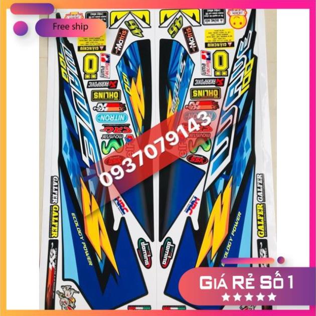 DECAL PVC 5 LỚP CHẤT LƯỢNG CAO Tem rời wave đời đầu chữ S đen