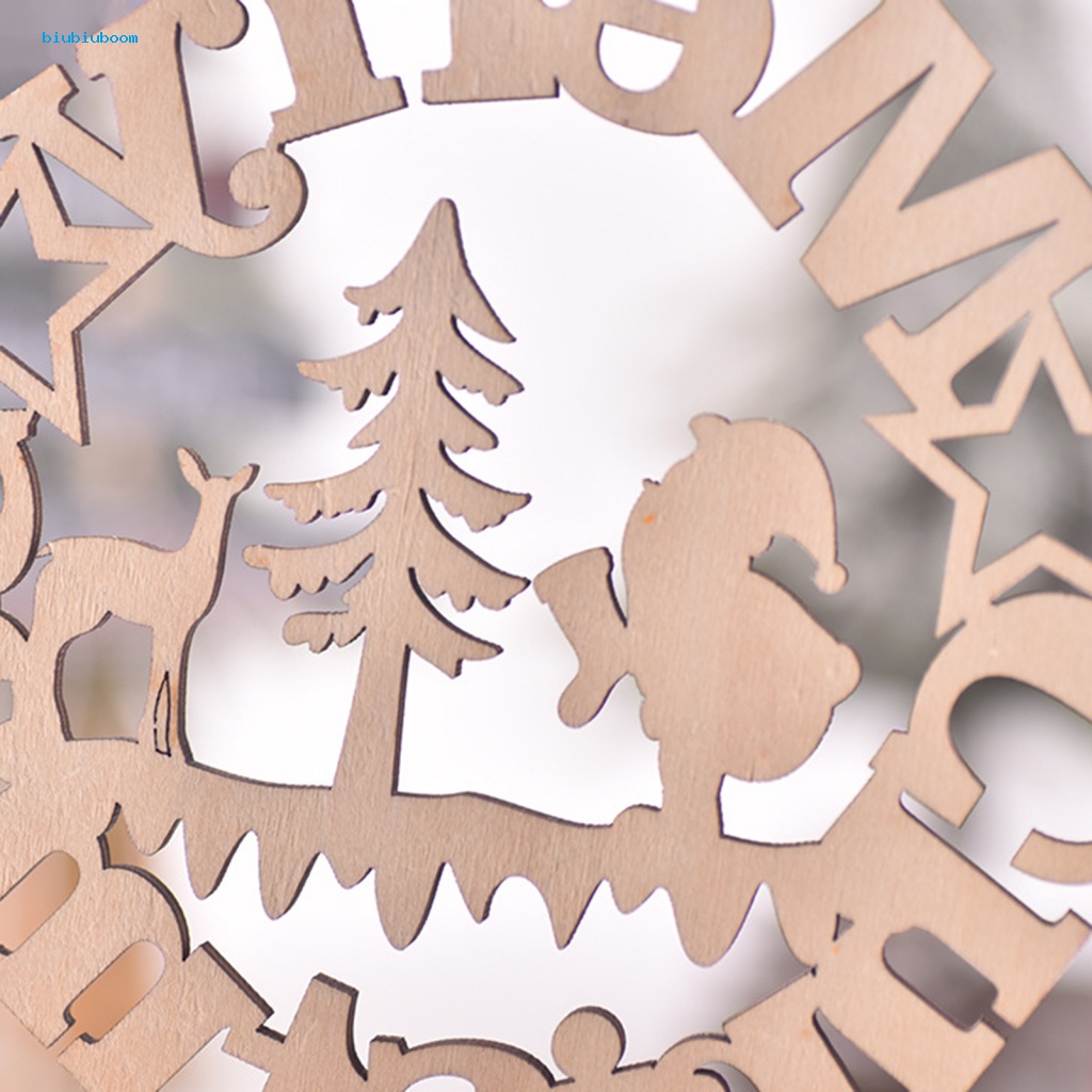 Phụ kiện treo trang trí cây thông giáng sinh bằng gỗ hình chữ merry - ảnh sản phẩm 5