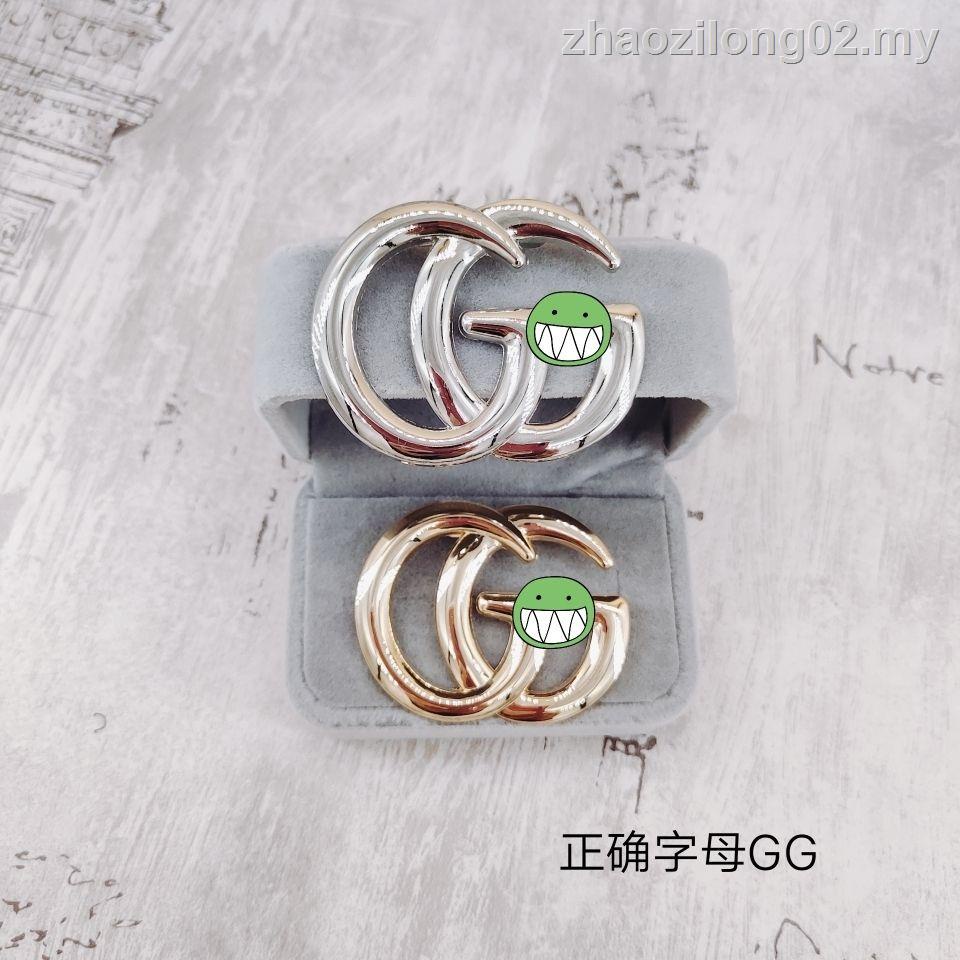 Youpin Ghim Cài Áo Khoác Denim Họa Tiết Hai Chữ Gucci Cổ Điển Đa Năng Mặc Thường Ngày Cho Nam Và Nữ Acce