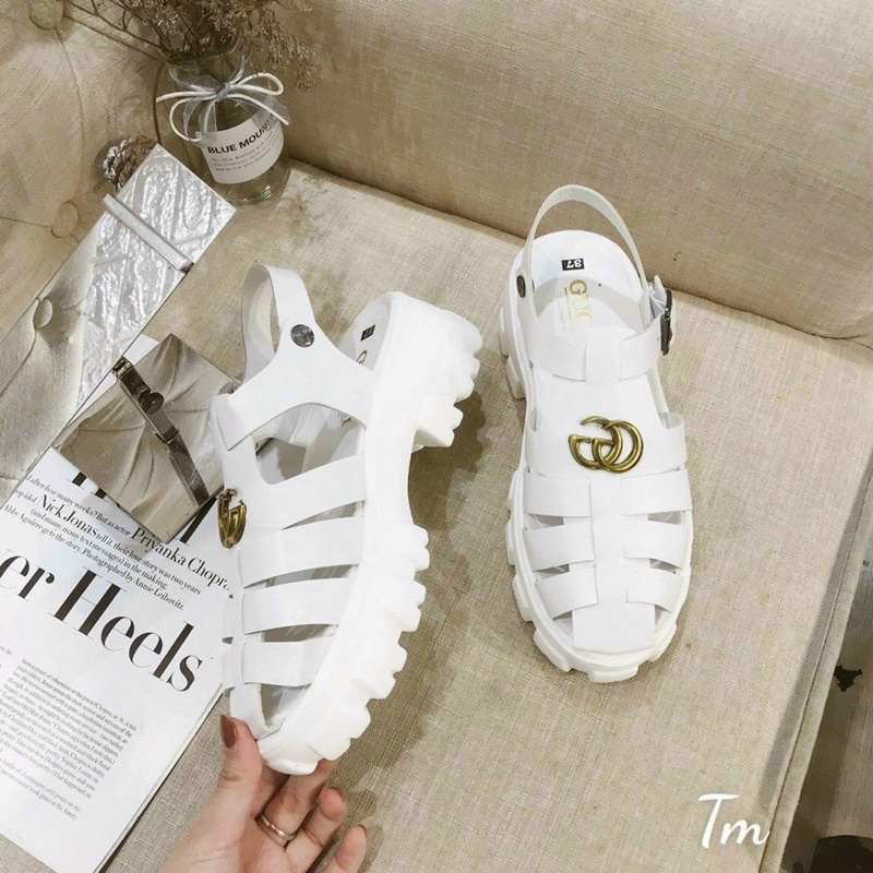 Bán Sỉ- Dép sandal rọ GC đế răng cưa 5cm đế khủng hàng loại 1