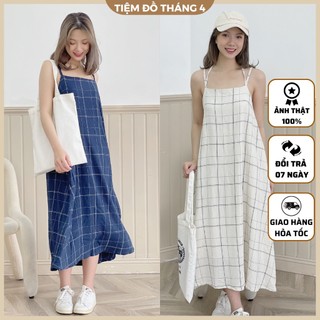 Đầm 2 dây maxi form rộng hở lưng tiệm đồ tháng 4 merci dress