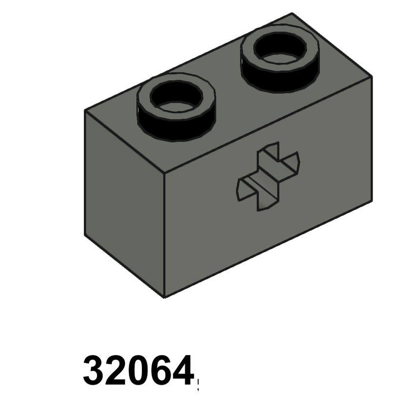 Combo 5 Cái Phụ kiện Moc Lego Mã 32064 ( xám đen )