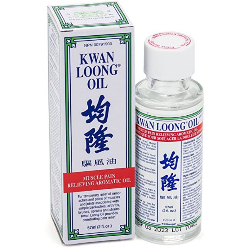 Dầu xoa bóp dầu trắng Kwan Loong Oil dầu gió 57ml Dầu nóng / dầu 2 nắp