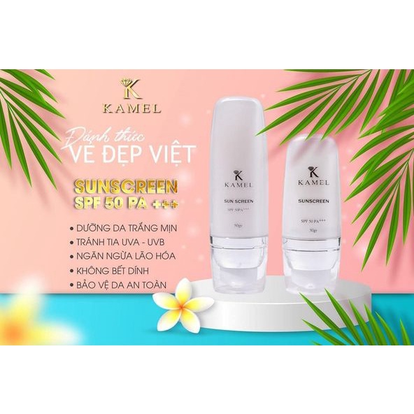 Kem Chống Nắng Vật Lý Dưỡng Da Trắng Hồng Không Bết Dính Bóng Dầu Cho Da Khô Hỗn Hợp, Da Dầu Mụn - Sun Screen Karmel