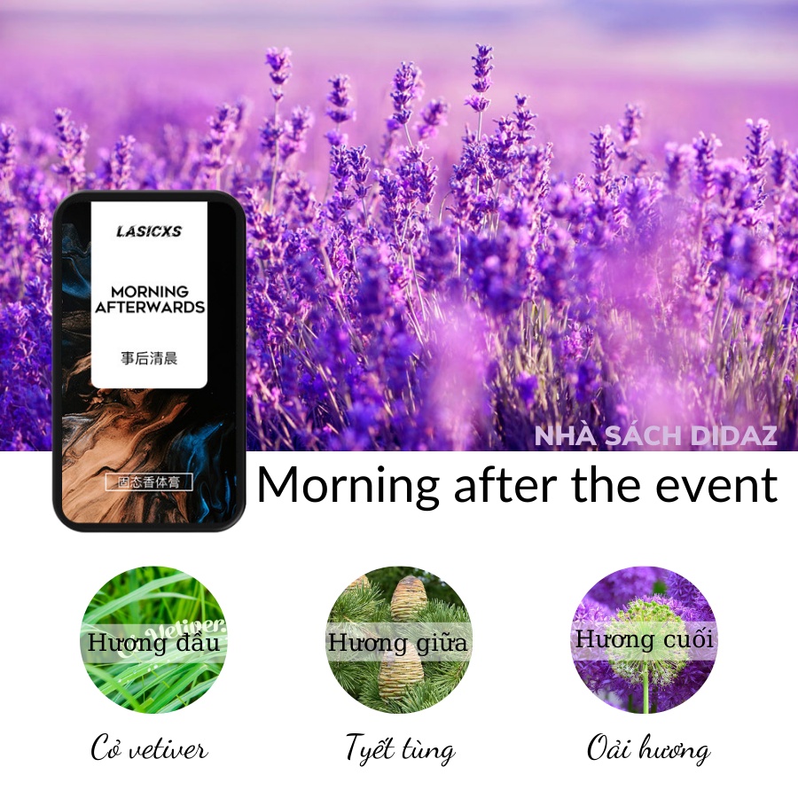 Nước hoa khô nam nữ sáp LASICXS dịu nhẹ, lưu hương, thu hút NH03