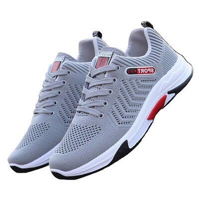 (Có 2 Màu) Giày Thể Thao Sneakers Nam màu ghi và đen thoáng khí thời trang chống trượt
