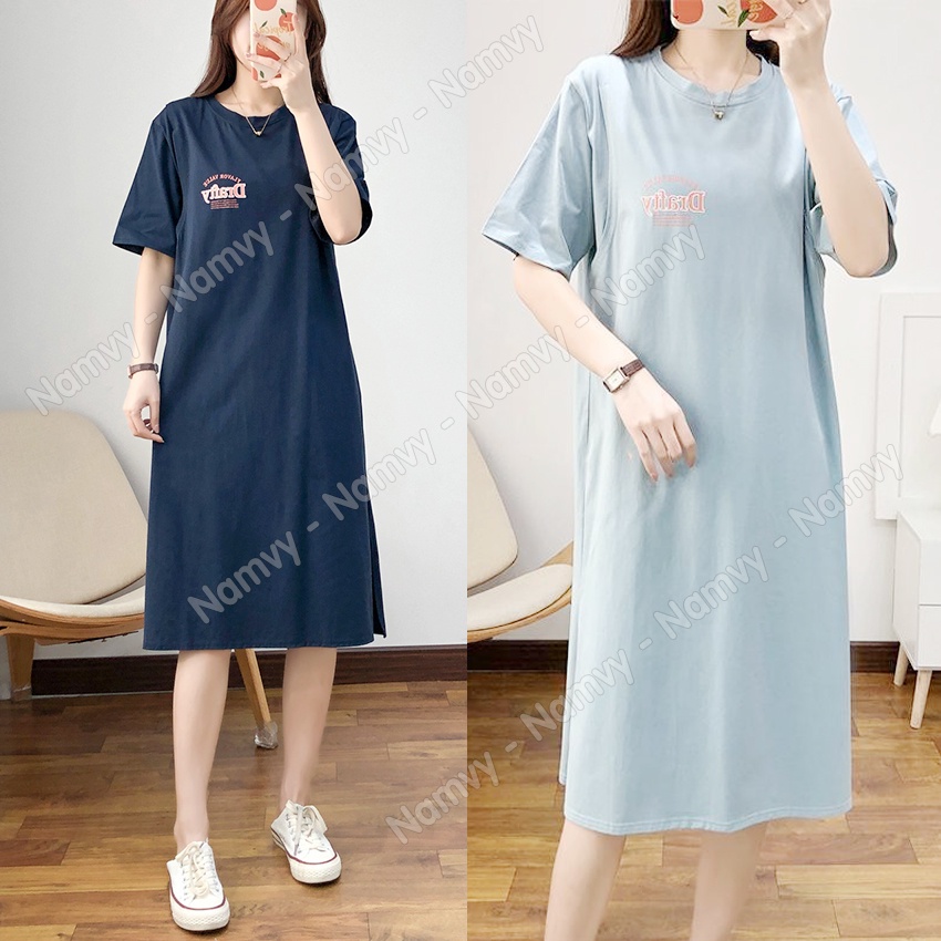 Đầm bầu và cho bé bú thun suông mặc nhà, đi chơi