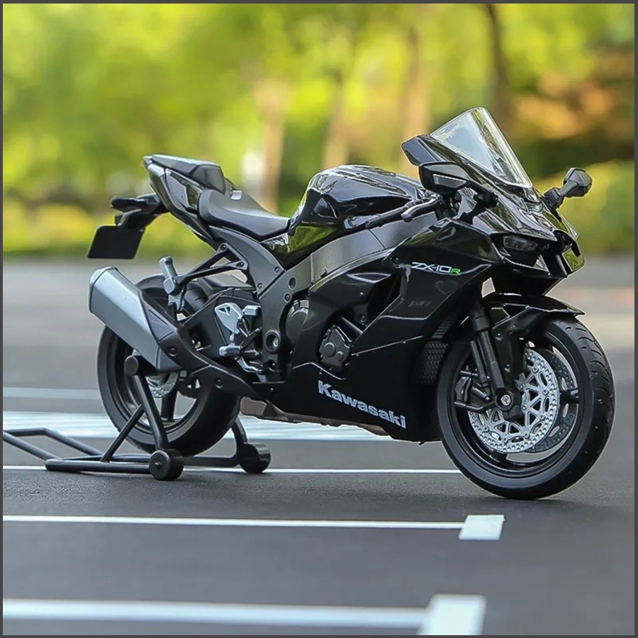 Xe Mô Hình Môtô Kawasaki ZX-10R - Tỉ Lệ 1:12 - Welly