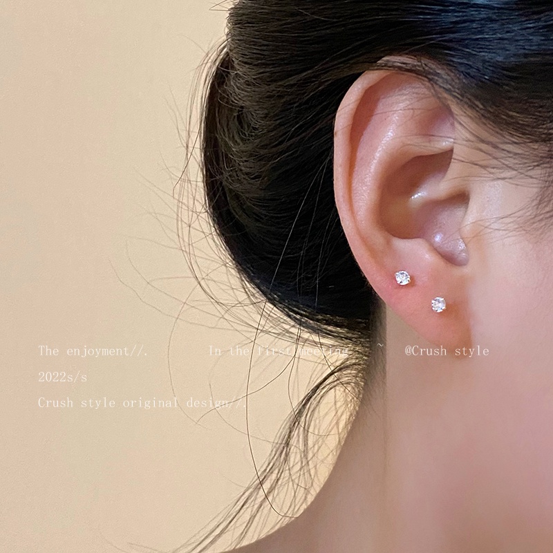 Khuyên tai bông tai nữ bạc Gemmy BT04 crushonyou_accessories