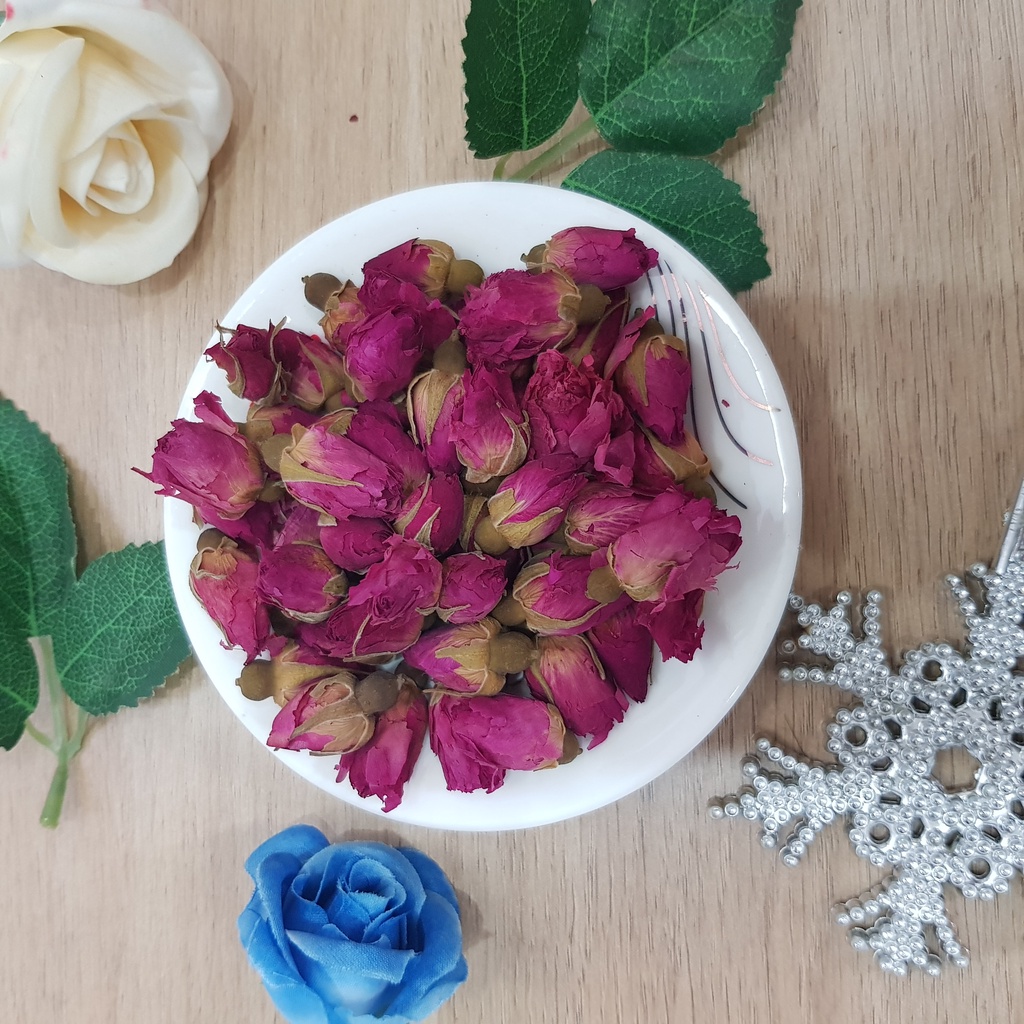 Trà hoa hồng, hoa hồng khô trắng da, giảm mụn Trà Hoa Cô Ba