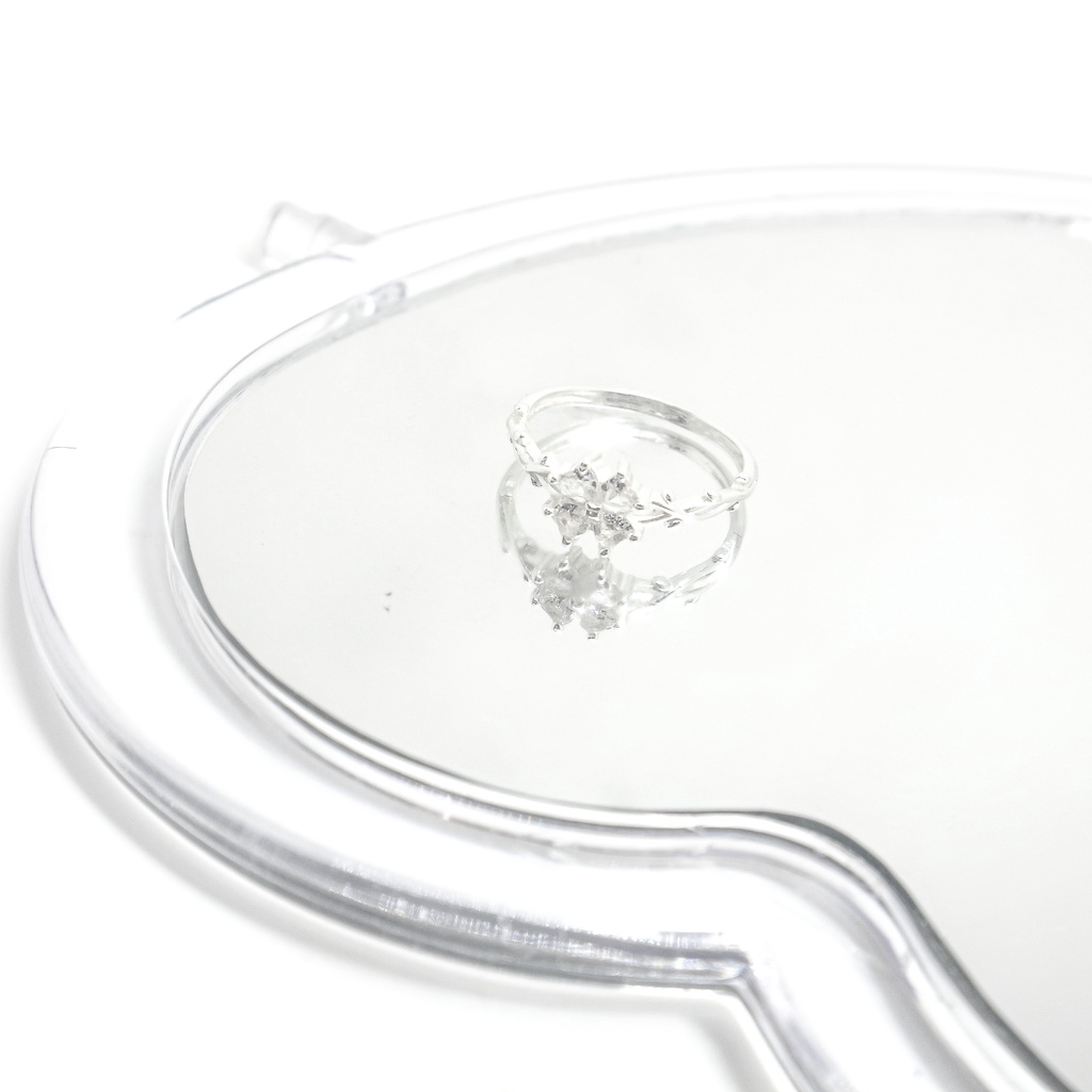 Nhẫn nữ bạc nguyên chất đính đá pha lê hình cỏ 4 lá SUN563 Lavesta