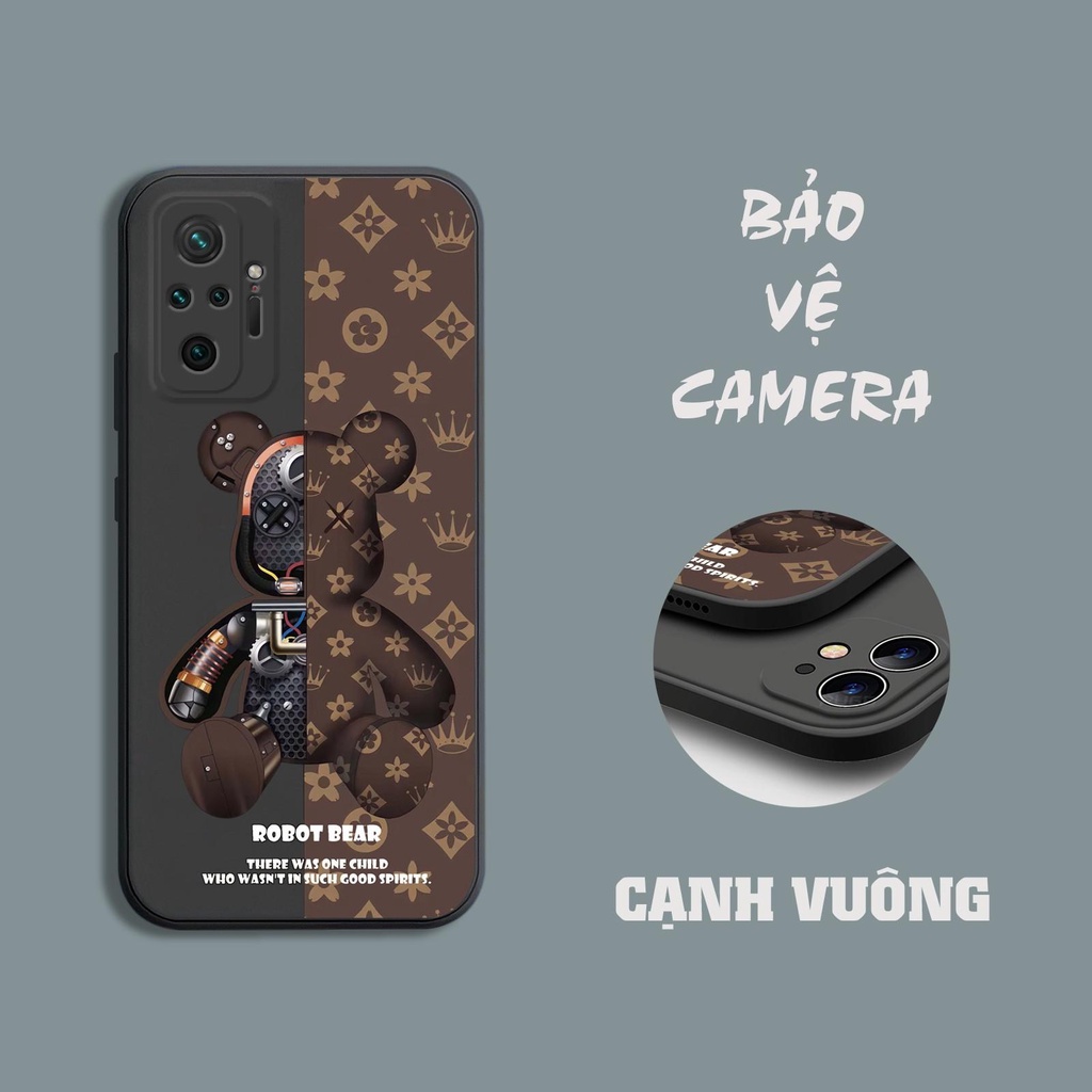 Ốp lưng Xiaomi Redmi Note 10 Pro in hình gấu cool ngầu cạnh viền vuông có bảo vệ camera