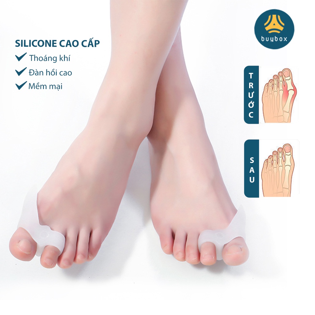 Cặp nẹp silicone tách ngón, bảo vệ đinh hình ngón chân cái - Buybox - BBPK281