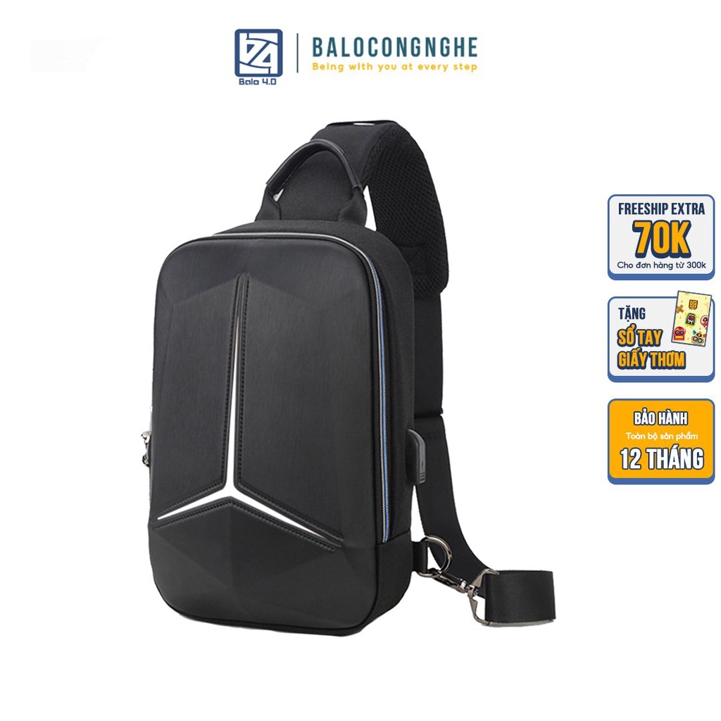Túi đeo chéo nam cao cấp chống trộm có mã khóa chống nước có cổng USB Balo 4.0