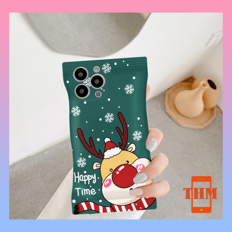 Ốp Điện Thoại Tuần lộc Giáng sinh Vỏ kẹo Cho Iphone 6 / 6S / 6splus / se / 7 / 7plus / 8 / 8plus / X / xs / xsmax / 11 / 12 / 13 / 14 / Plus / pro / pro max-5044