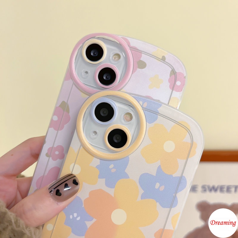 Ốp lưng điện thoại cho VIVO Y02S Y22 Y22S Y35 Y77 Y55 Y75 T1 Y33S Y21S Y21 Y53S Y51 Y51A Y31 Y30 Y50 Y20 Y12S Y20s G Y16 Y15S Y15A 4G 5G Vỏ mắt lớn mờ Motif Hoa vàng hồng