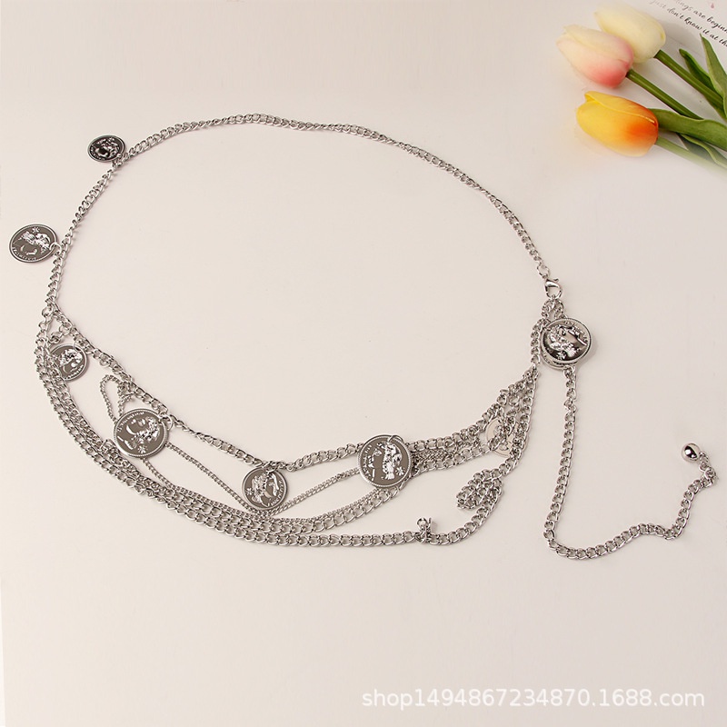 Dây Xích Đeo Hông Nhiều Lớp Bằng Hợp Kim Trang Trí Đa Ứng Dụng