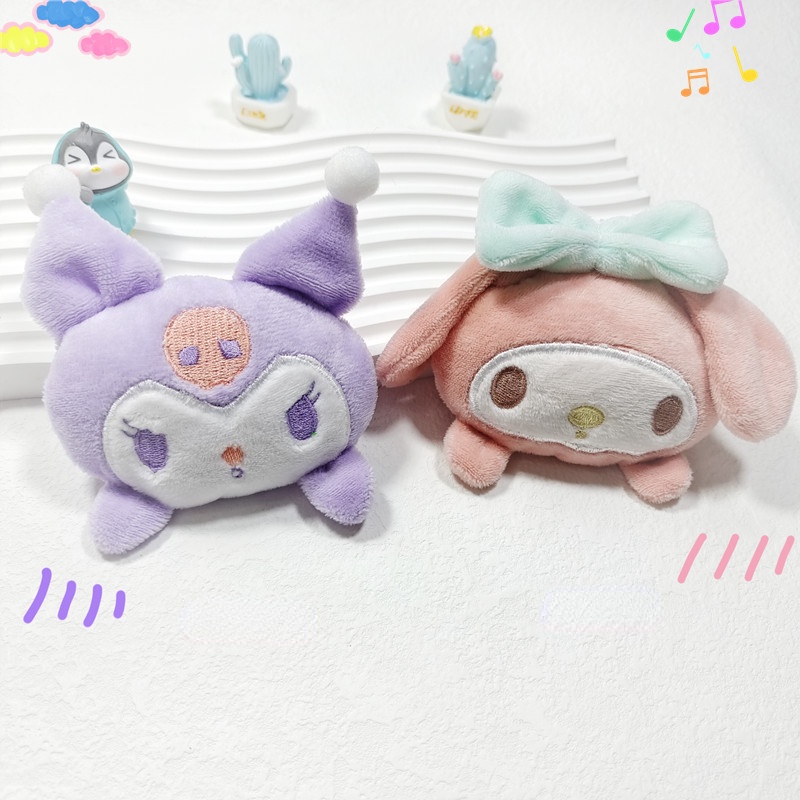 Ghim Cài Áo Hình Cún Sanrio Kuromi Pudding Melody Nhồi Bông Dễ Thương