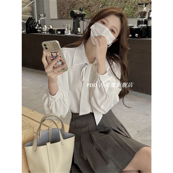 COZOK Áo Sơ Mi Tay Dài Thắt Nơ Thời Trang Đa Năng