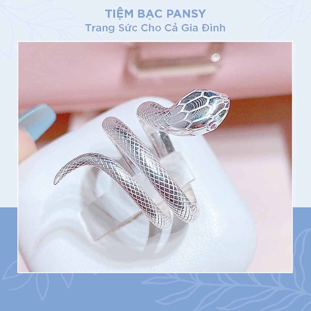 Nhẫn bạc hình con rắn phong thuỷ may mắn PANSY - Nhẫn nữ bạc ta cao cấp