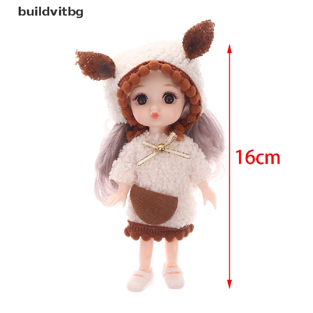 Búp Bê Đồ Chơi Mini 16cm Có Khớp Cử Động Kèm Quần Áo Cho Bé Gái vitbg