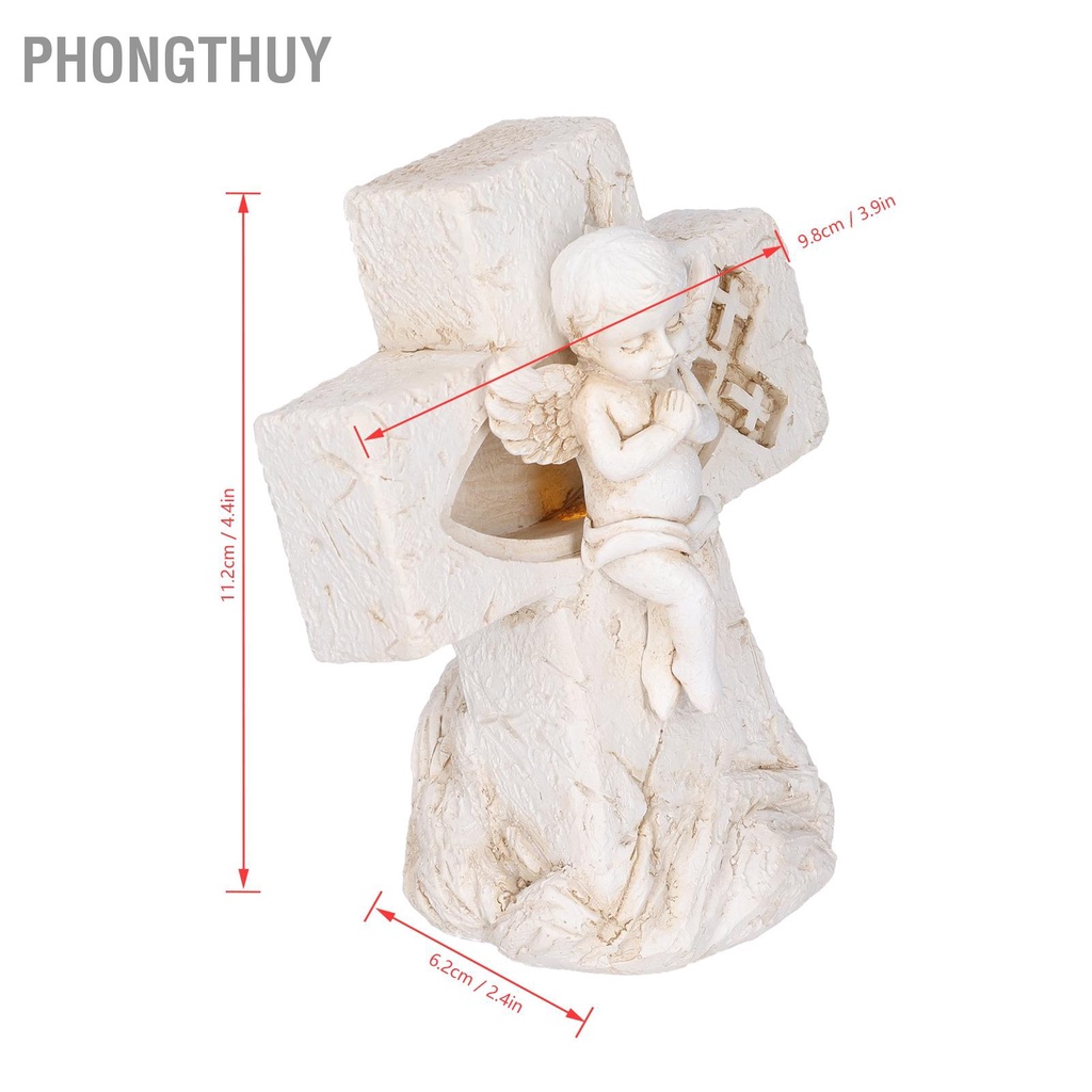 PhongThuy Tượng thiên thần Thiết kế rỗng Ngoại hình dễ thương Thân thiện với môi trường Nhựa Ánh sáng Điêu khắc Chúa giáng sinh để trang trí Quà tặng