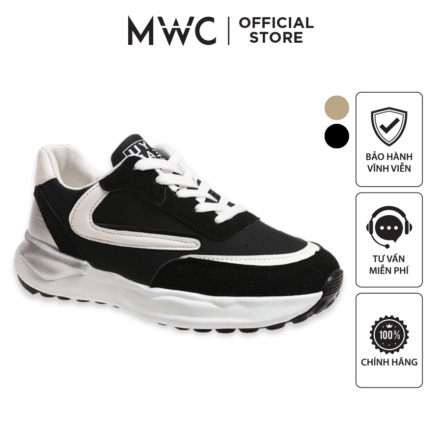 Giày MWC A007 - Giày Thể Thao Nữ, Sneaker Da Đế Cao Phong Cách Năng Động Thời Trang