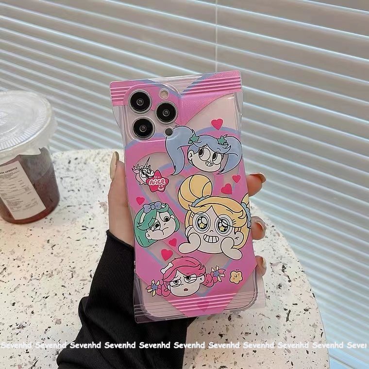 Ốp Điện Thoại Dẻo Họa Tiết Hoạt Hình Cô Gái Dễ Thương Cho iPhone 14 13 12 11 Pro Max X XR Xs Max 8 7 6 6s Plus SE 2020