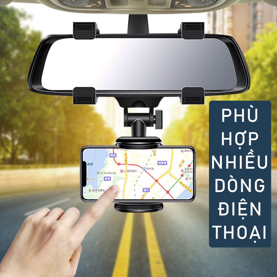 (Mẫu Mới) - Giá Đỡ Điện Thoại Kẹp Gương Chiếu Hậu Trong Xe Ôtô Chống Rung Lắc , Nhỏ Gọn Tiện Lợi Dễ Sử Dụng - TuHaiStore