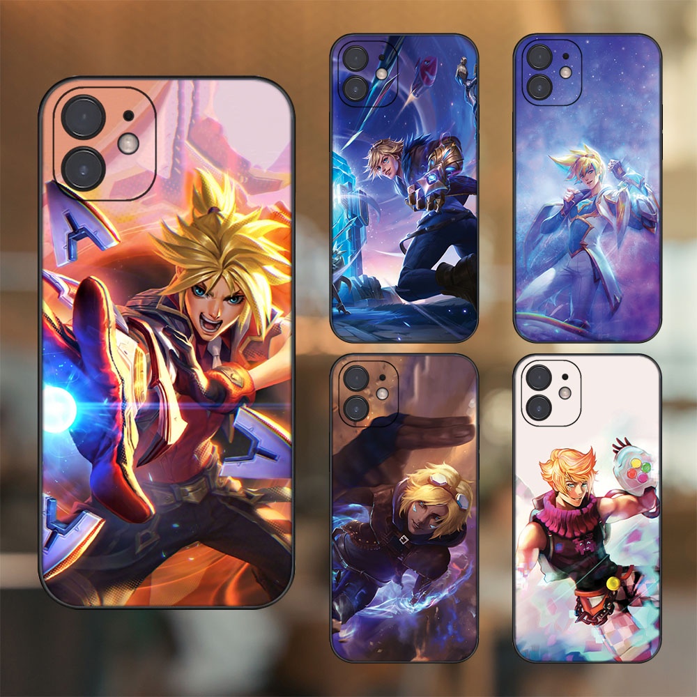 Ốp lưng iPhone 12 dẻo đen cạnh vuông in hình Ezreal Liên Minh Huyền Thoại