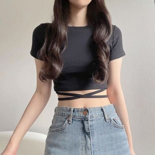 Áo Croptop cột dây eo