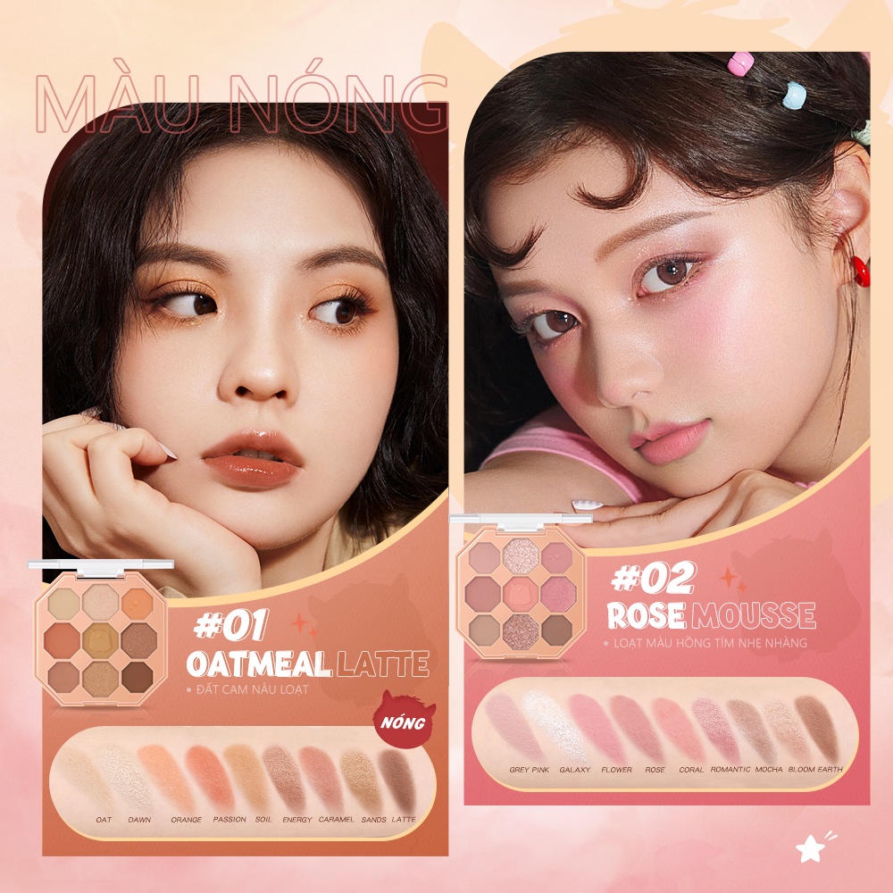 Bảng Phấn Mắt BANXEER 9 Màu Sắc Tông Lì Và Lấp Lánh 74g