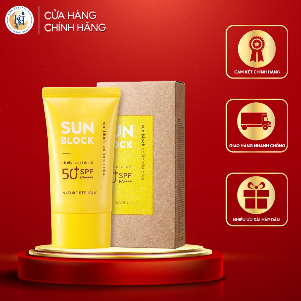 Kem chống nắng nâng tông NATURE REPUBLIC California Aloe Daily Sunblock SPF50 57ml