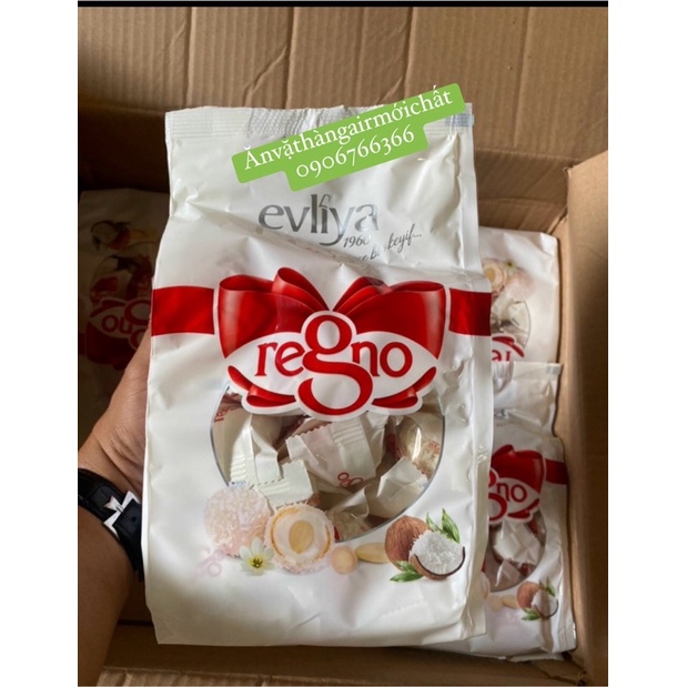 Socola Trắng Phủ Dừa Nhân Hạt Dẻ Regno Elviya Thổ Nhĩ Kỳ - Gói 400 Gram