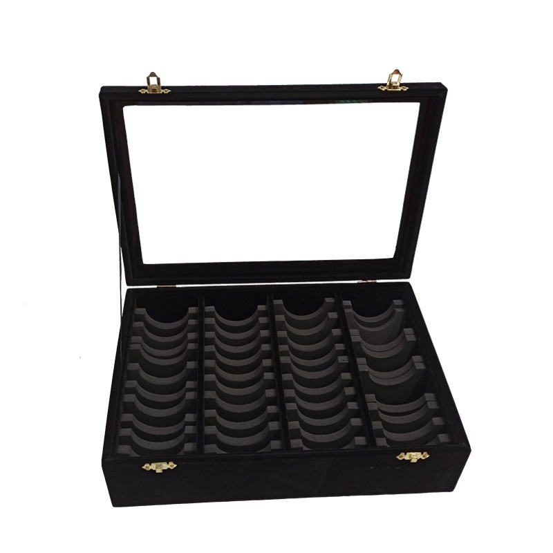 Hộp đựng vòng 44 ô cao cấp dùng để đựng vòng từ vải gấm và nhung