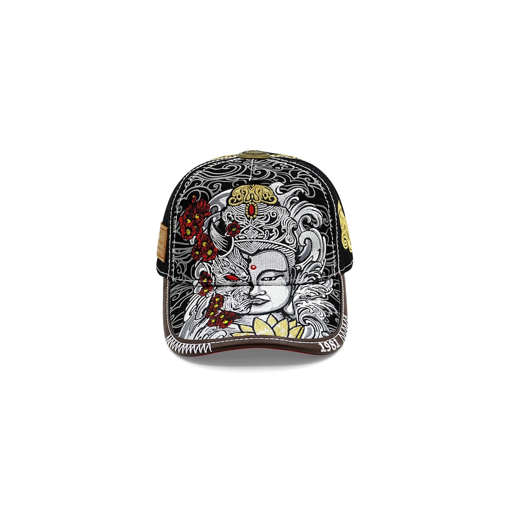 Nón lưỡi trai thương hiệu King Caps thêu Phật Quỷ Hoa, nón thêu, mũ lưỡi trai