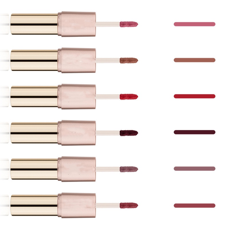 Son Lì Hai Đầu 2 Trong 1 Chống Nước Lâu Trôi Dưỡng Ẩm 12 Màu Sắc Tùy Chọn