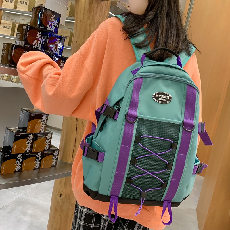 Balo PRETTYZYS sức chứa lớn 14inch phong cách Hàn Quốc 2022 thời trang trẻ trung cá tính cho nữ