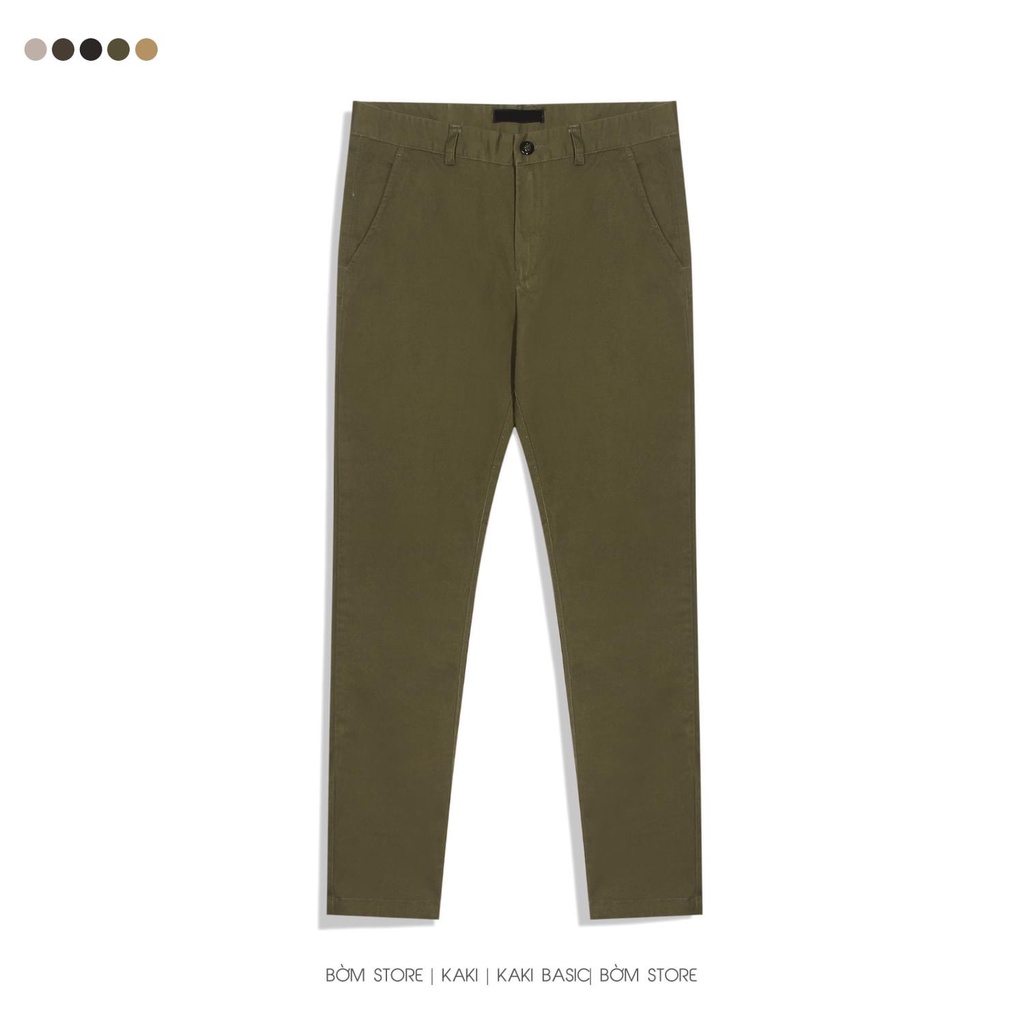 Quần Kaki Nam Dài Màu Xanh Rêu BEACON DENIM Form Vừa Basic Độc Lạ QKK05