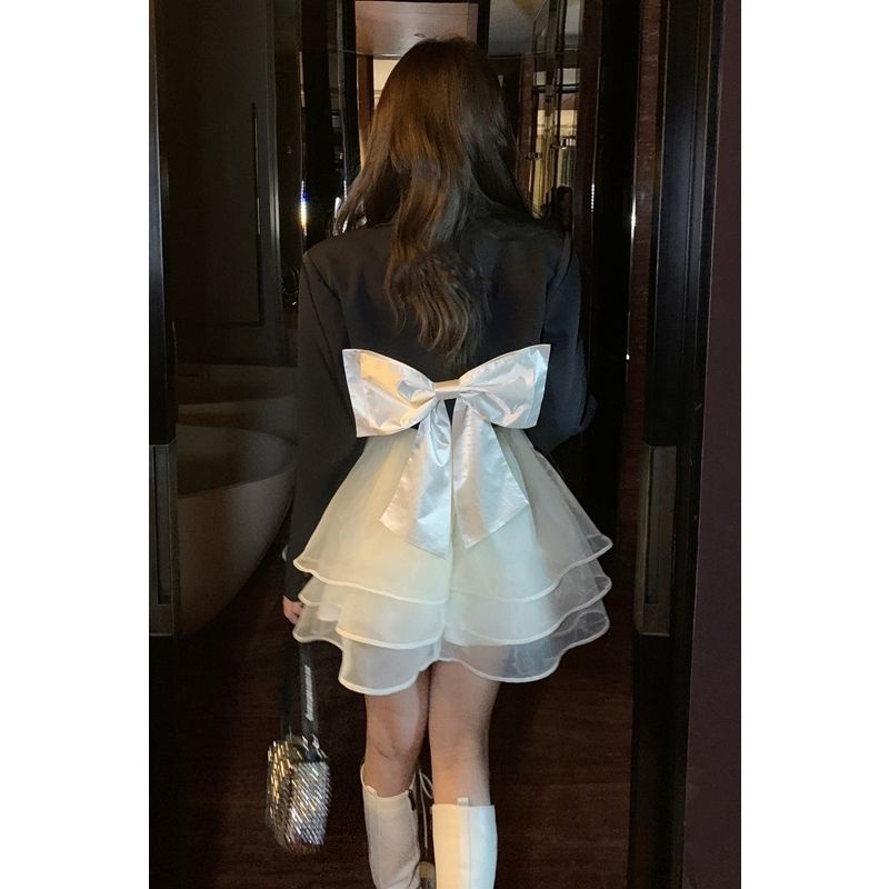 COZOK Set Áo cardigan Thắt Nơ Eo + Đầm Hai Dây Phong Cách Quyến Rũ