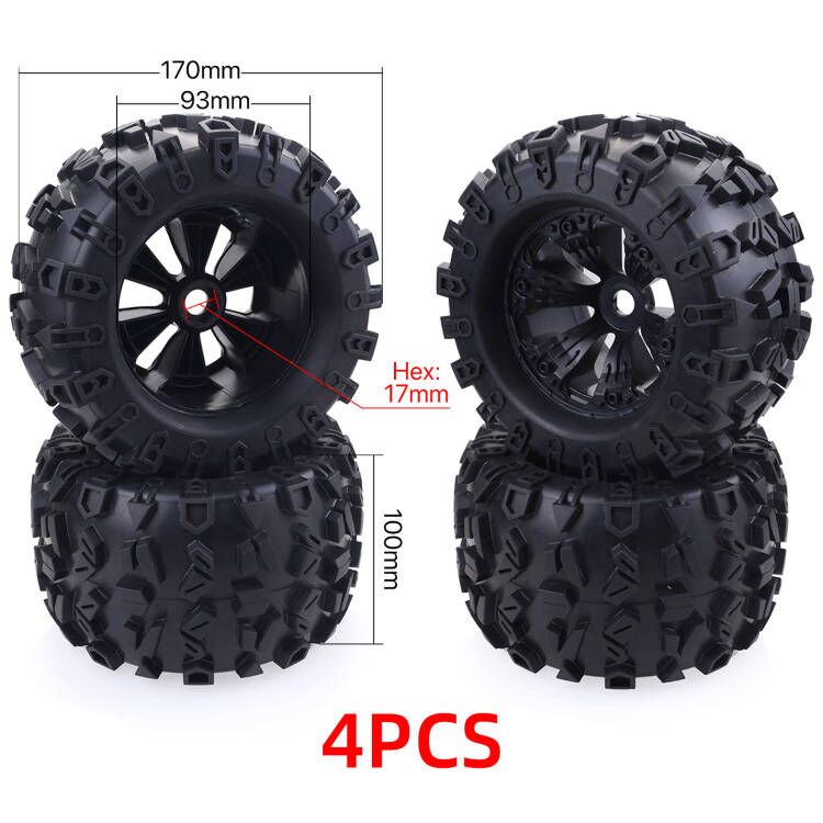 Bộ 4 Bánh Xe 170mm 150mm 17mm Cho Xe Điều Khiển HSP HPI Redcat Traxxas Trx4 1 / 8