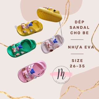Dép bánh mì sandal quai hậu cho bé đế eva siêu nhẹ có hình dán sticker đế ullzzang dễ thương