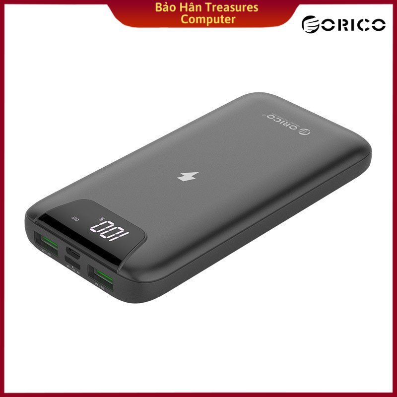 Pin Sạc Dự Phòng Tích hợp sạc không dây & màn hình LED 10000 mAh Orico WR10- Hàng Chính Hãng