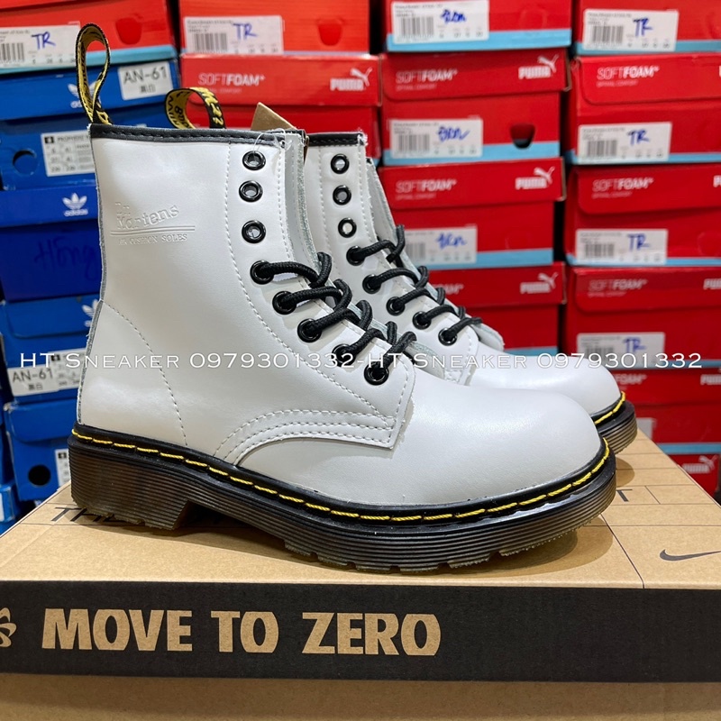 [HT SNEAKER][ Có sẵn] Giày Sneaker DR Marten Trắng Cao Cổ