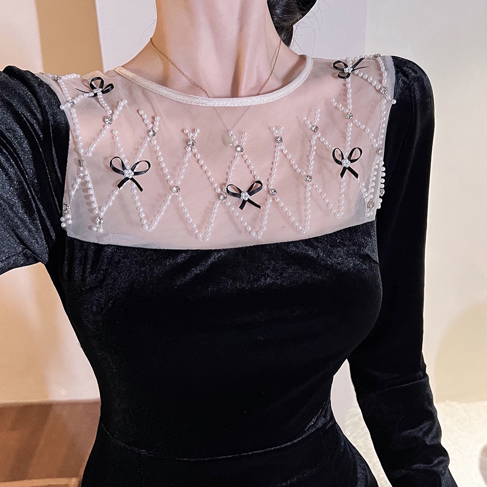 Áo Nữ Tay Dài Đính Nơ Thời Trang Quyến Rũ