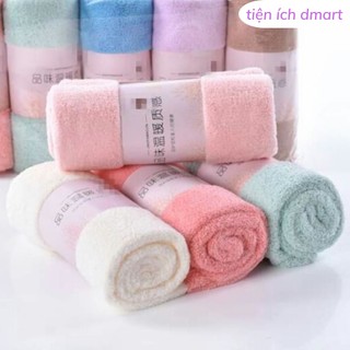 Khăn mặt hàn quốc màu trơn , khăn mặt lông cừu Hàn Quốc lông cừu siêu mềm mịn