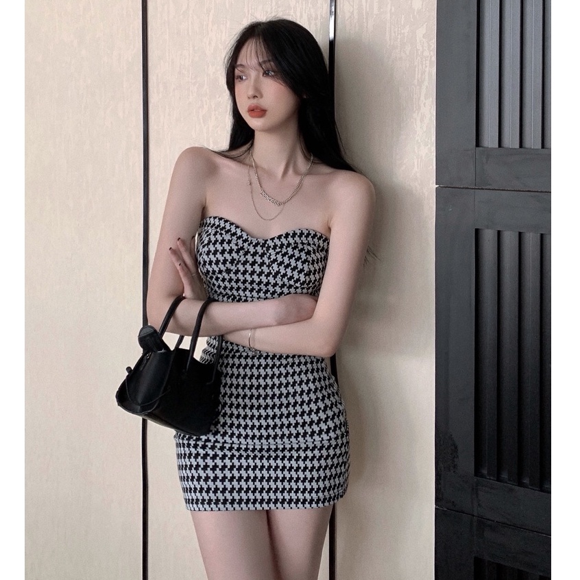 QKOOLE  Đầm Ôm Dáng Thời Trang Hàn Quốc Gợi Cảm Dành Cho Nữ