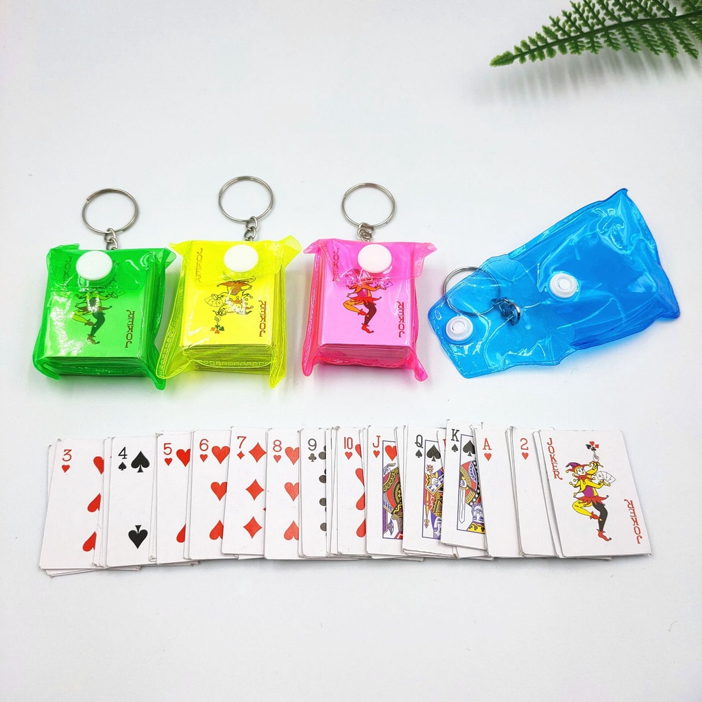 Bài tây mini treo móc khóa - bài poker 52 lá phiên bản móc chìa khóa nhỏ xinh