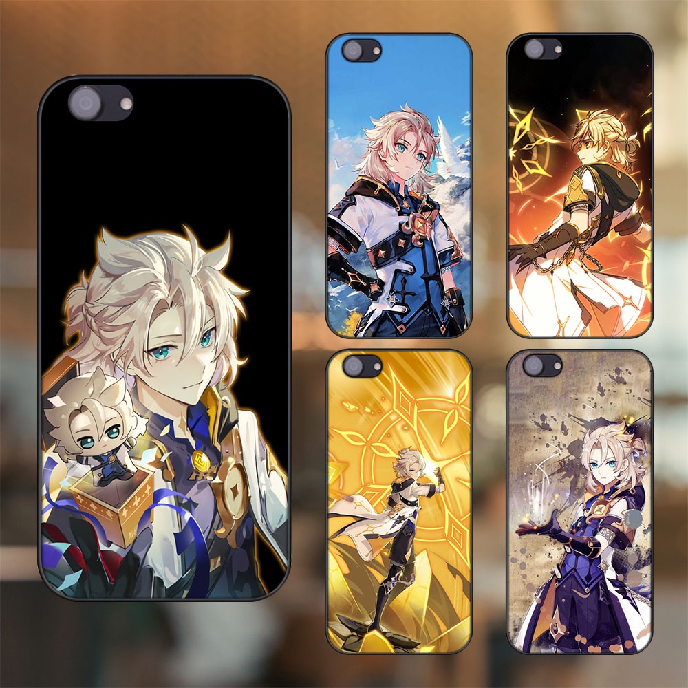 Ốp lưng Oppo F7 Youth viền đen in hình Albedo Genshin Impact